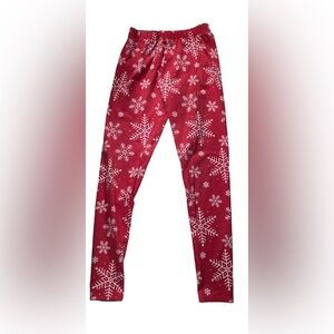 No Boundaries Red Snowflake Leggings Size Small